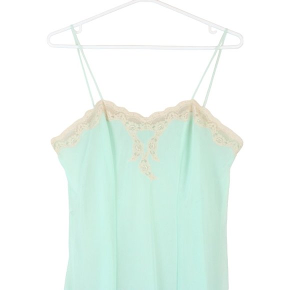 Vintage Elsser Peignoir Mint Green White Nylon Lace Robe & Nightgown Small SW32 - Picture 5 of 12